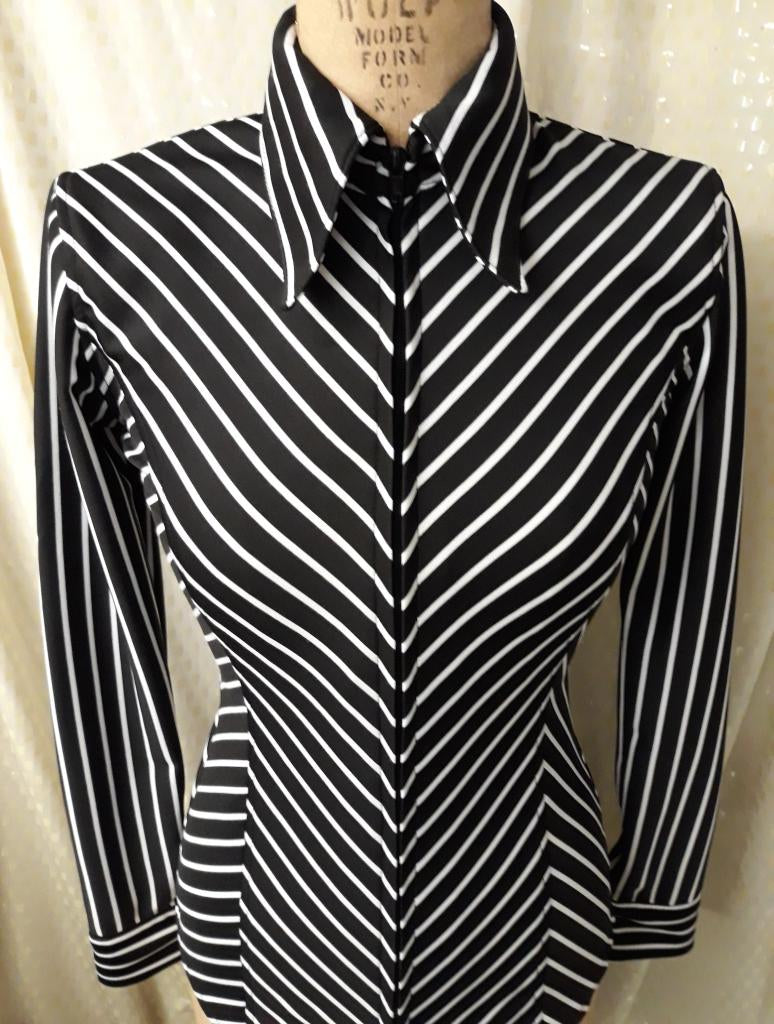 Black White V Stripe