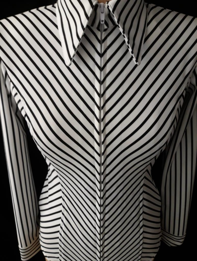 Black White V Stripe